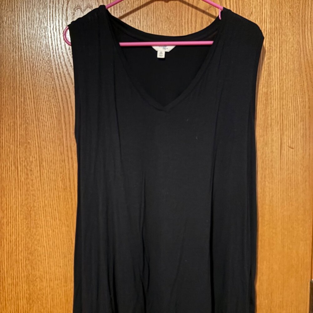 Plain Black V-Neck Tank Top